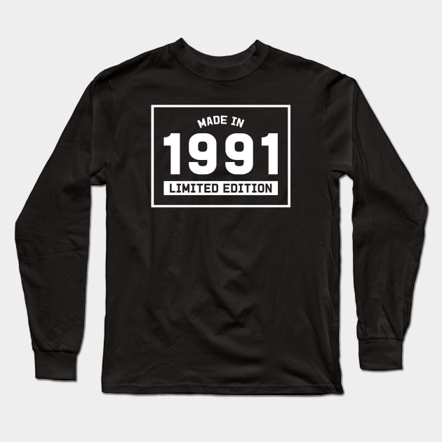 30th Birthday Gift - Made in 1991 Limited Edition Long Sleeve T-Shirt by Elsie Bee Designs